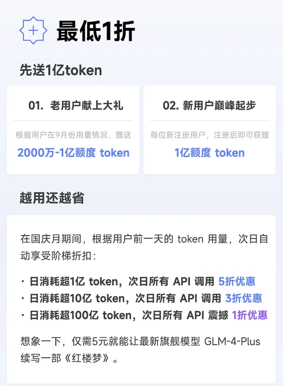 智谱AI宣布向百万用户每人赠送1亿token