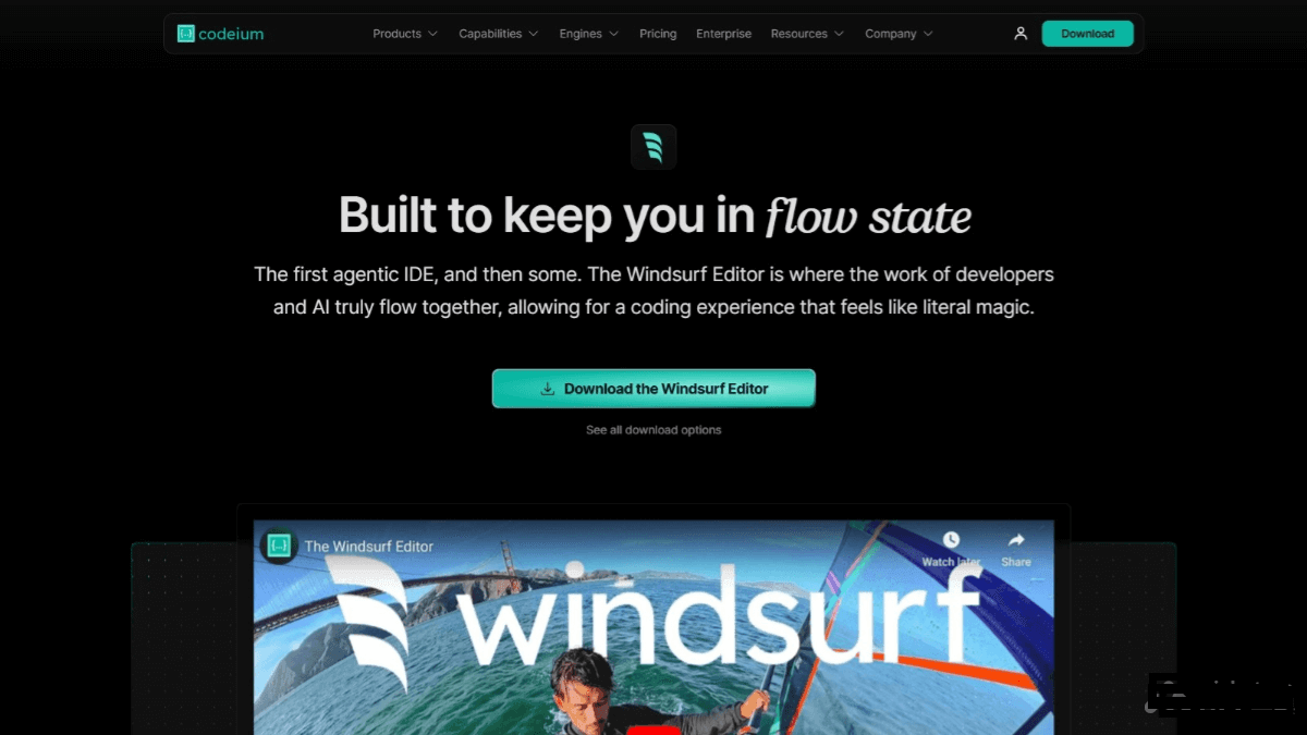 Codeium推出智能IDE Windsurf：支持下文感知、命令执行